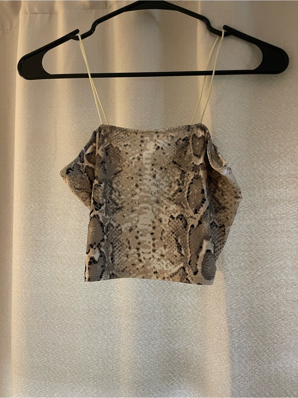 Fashion Nova Neutral Snake Print Spaghetti Strap Crop Top